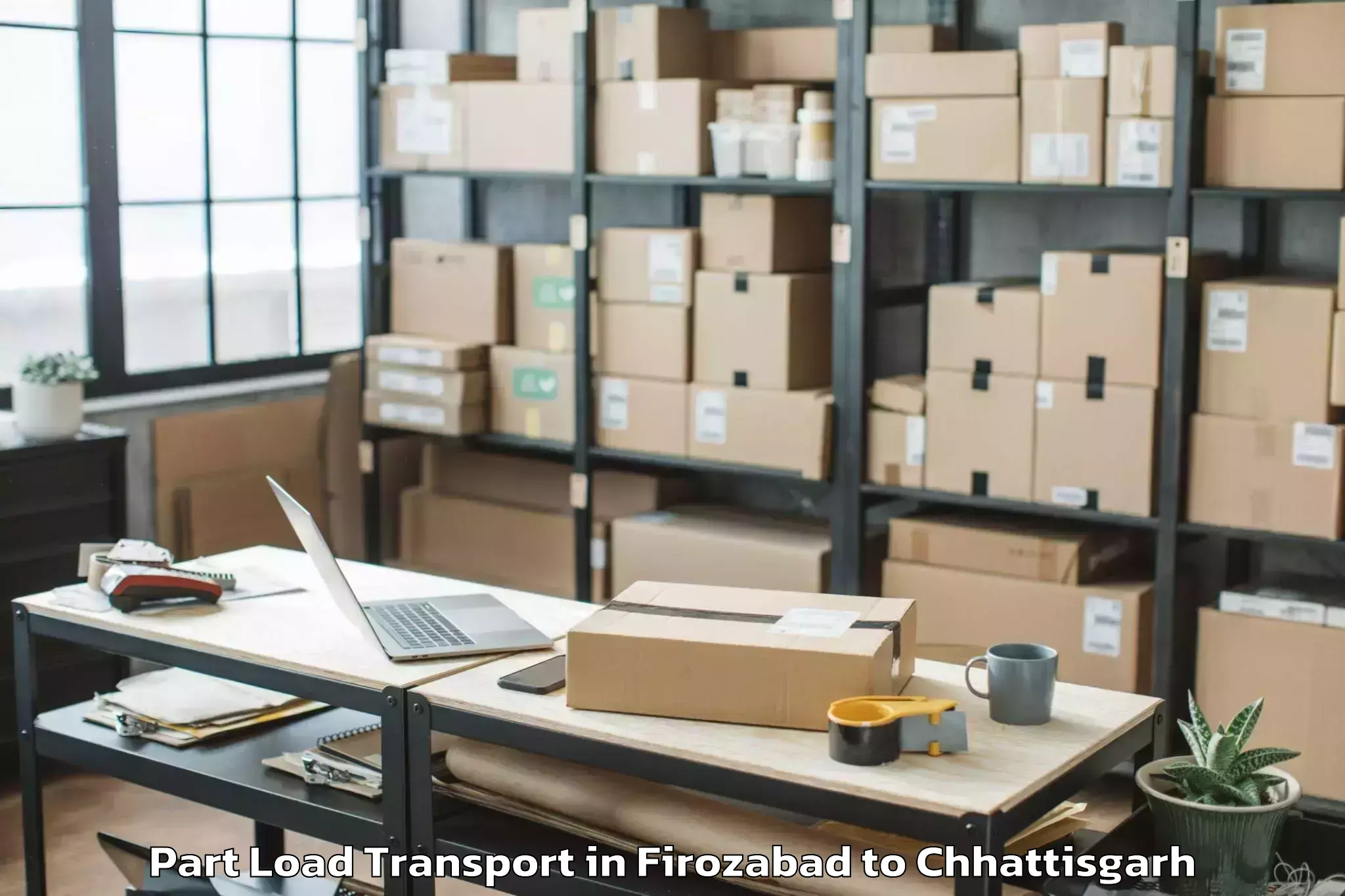 Top Firozabad to Dongargarh Part Load Transport Available